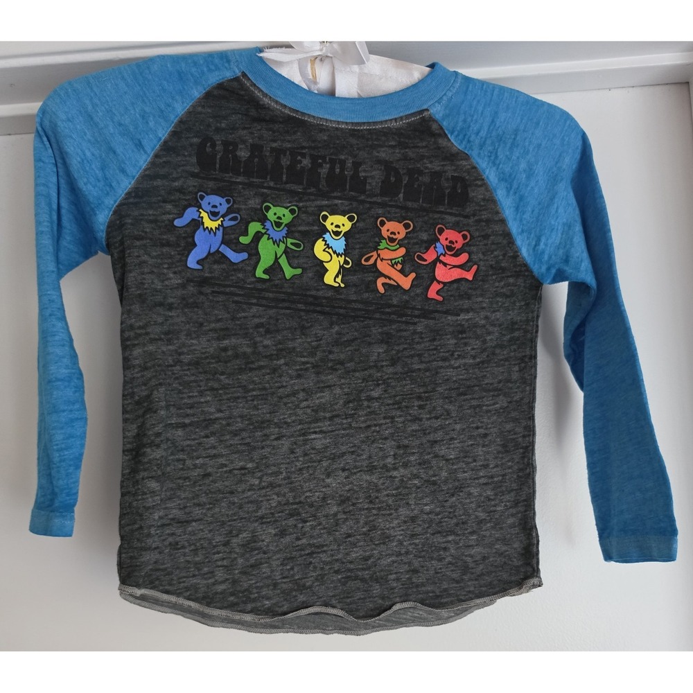 Grateful Dead Boys 3T Gray Blue Graphic Long Sleeve Shirt Top Tee